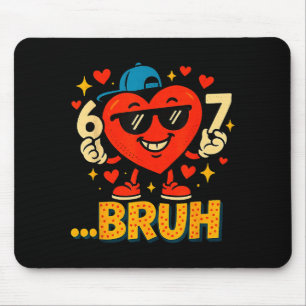 Valentijnshart Dabbing Grappige Liefde Bruh 67 Zes Muismat