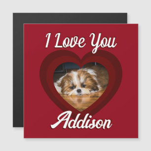 Valentijnshart hond liefde Aangepaste foto naam op