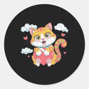 Valentijnshart Kitty Liefde Kat Regenboog Mooie Ka Ronde Sticker