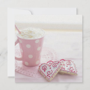 Valentijnshart Liefdeskoekjes Heet Chocolademelk Feestdagenkaart