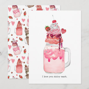 Valentijnshart Milkshake Ik Hou van Jou Pun Kaart