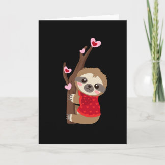 Valentijnshart van luiaard kaart