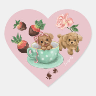 Valentijnshart voor Poodles Hart Sticker