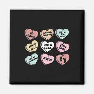 Valentijnsharten Candy Zwangerschapsaankondiging D Magneet