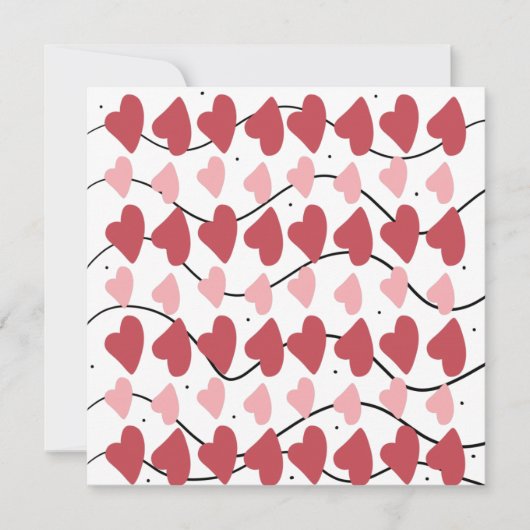 Valentijnsharten Doodles Stippen Patroon Postca Kaart (Voorkant)