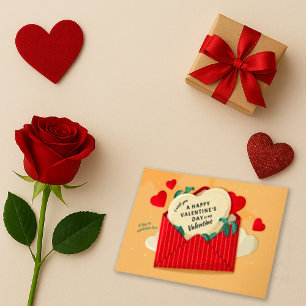 Valentijnsharten en envelop feestdagen kaart