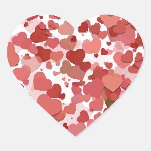 Valentijnsharten Hart Sticker (Voorkant)