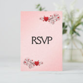 Valentijnsharten RSVP met menu keuze (Staand voorkant)