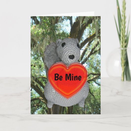 Valentijnskaart - Eekhoorn met Valentijn Kaart (Voorkant)
