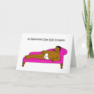 Valentijnskaart IOU Coupon Afro-Amerikaanse man Kaart