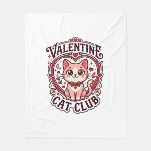 Valentijnskaart Kat Grappige Kat Liefhebber Design Fleece Deken