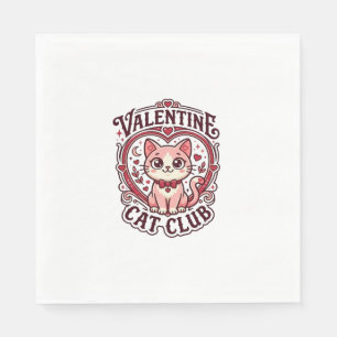 Valentijnskaart Kat Grappige Kat Liefhebber Design Servet