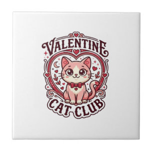 Valentijnskaart Kat Grappige Kat Liefhebber Design Tegeltje