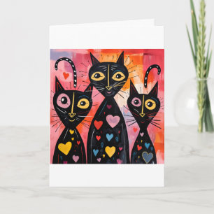 Valentijnskaart Kat Rode Harten Feestdagen Kaart