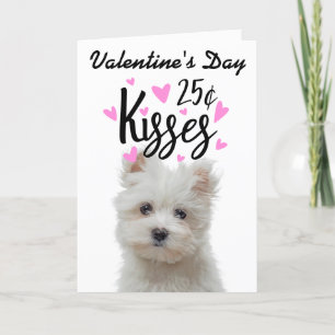 Valentijnskaart kusjes ...van de hond feestdagen kaart