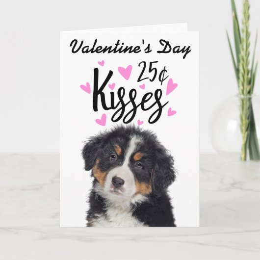 Valentijnskaart kusjes ... van de hond feestdagen kaart (Voorkant)