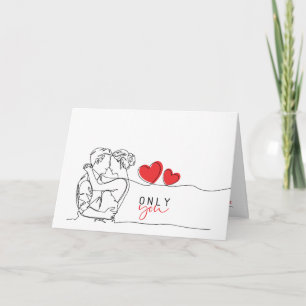 Valentijnskaart - Lineair ontwerp Kaart