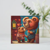 Valentijnskaart met beren cartoon (Staand voorkant)
