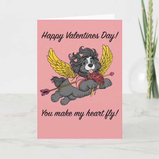 Valentijnskaart met Cupido-hond - blanco binnenkan Feestdagen Kaart (Voorkant)