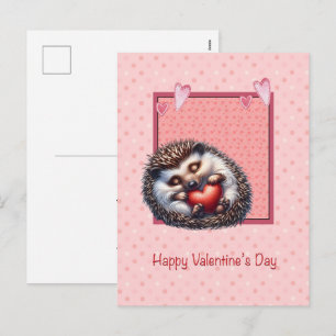 Valentijnskaart met Egel Feestdagenkaart