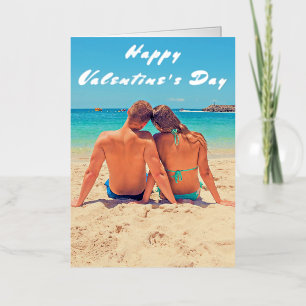 Valentijnskaart met eigen foto en liefdesfoto's folie wenskaart