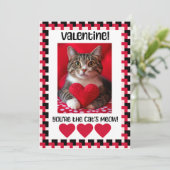 Valentijnskaart met eigen foto van de kat feestdagenkaart (Staand voorkant)