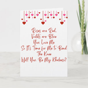 Valentijnskaart met Game of Thrones thema voor een Kaart