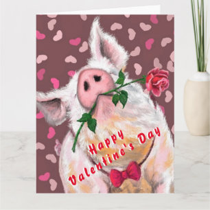 Valentijnskaart met grappig varken kaart