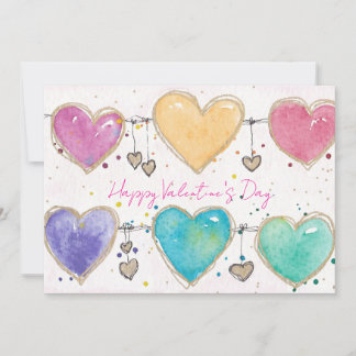 Valentijnskaart met hartpatroon uitnodiging
