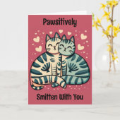 Valentijnskaart met Katten Kaart (Gele Bloem)