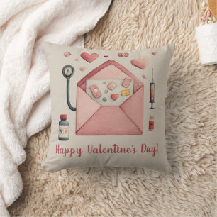 Valentijnskaart met liefdesrecept ontwerp kussen