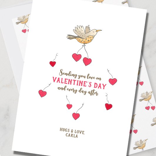 Valentijnskaart met Liefdesvogel Feestdagenkaart