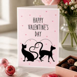 Valentijnskaart met liefhebbende katten feestdagen kaart