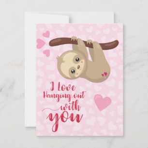 valentijnskaart met luiaard feestdagenkaart
