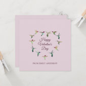 Valentijnskaart met op maat gemaakte kolibriehart kaart (Voorkant / Achterkant in situ)