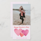 Valentijnskaart met papieren harten feestdagenkaart (Voorkant / Achterkant)