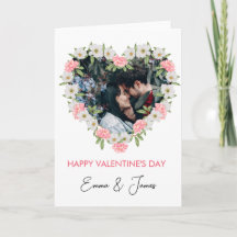 Valentijnskaart met rode hart foto