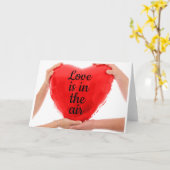 Valentijnskaart met rode hart kaart (Gele Bloem)