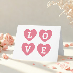 Valentijnskaart met roze harten kaart