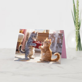 Valentijnskaart met tabby poesje feestdagen kaart