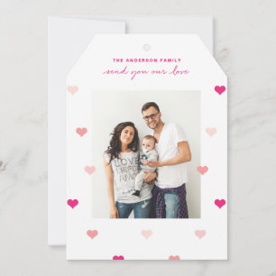 Valentijnskaart met verspreide harten feestdagenkaart
