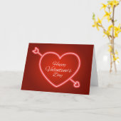 Valentijnskaart - Neon Hart Kaart (Gele Bloem)