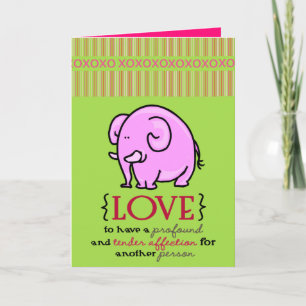 Valentijnskaart Roze Olifant Feestdagen Kaart