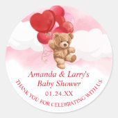 Valentijnskaart Teddybeer Sticker (Voorkant)