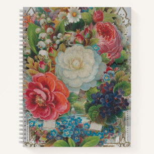 Valentijnskaart uit het Victoriaans tijdperk, bloe Notitieboek