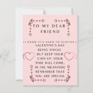 Valentijnskaart voor een alleenstaande vriend feestdagenkaart
