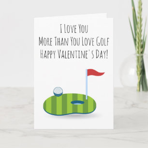 Valentijnskaart voor golfer Funny Golfspeler Feestdagen Kaart