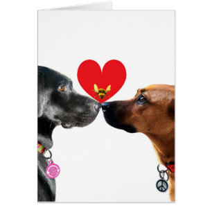 Valentijnskaart voor hondenliefde