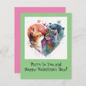 Valentijnskaart voor katten feestdagenkaart (Voorkant / Achterkant)