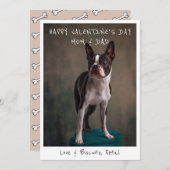 Valentijnskaart voor mama en papa van de hond  feestdagenkaart (Voorkant / Achterkant)